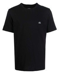 schwarzes T-Shirt mit einem Rundhalsausschnitt von C.P. Company