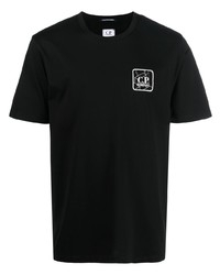 schwarzes T-Shirt mit einem Rundhalsausschnitt von C.P. Company