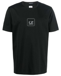 schwarzes T-Shirt mit einem Rundhalsausschnitt von C.P. Company