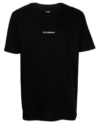 schwarzes T-Shirt mit einem Rundhalsausschnitt von C.P. Company