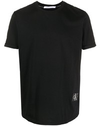 schwarzes T-Shirt mit einem Rundhalsausschnitt von Calvin Klein Jeans