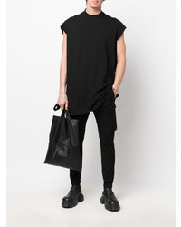 schwarzes T-Shirt mit einem Rundhalsausschnitt von Rick Owens DRKSHDW