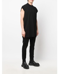 schwarzes T-Shirt mit einem Rundhalsausschnitt von Rick Owens DRKSHDW