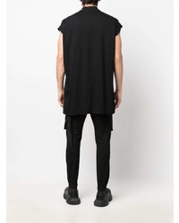 schwarzes T-Shirt mit einem Rundhalsausschnitt von Rick Owens DRKSHDW