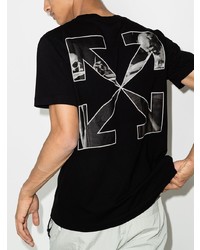 schwarzes T-Shirt mit einem Rundhalsausschnitt von Off-White