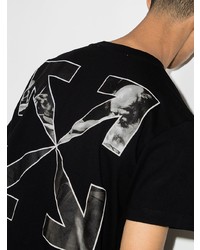 schwarzes T-Shirt mit einem Rundhalsausschnitt von Off-White