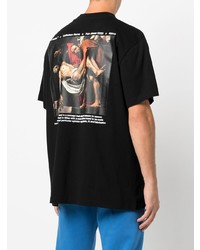 schwarzes T-Shirt mit einem Rundhalsausschnitt von Off-White