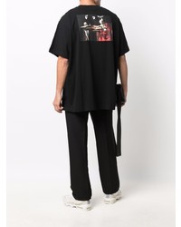 schwarzes T-Shirt mit einem Rundhalsausschnitt von Off-White