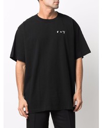 schwarzes T-Shirt mit einem Rundhalsausschnitt von Off-White