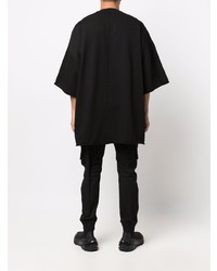 schwarzes T-Shirt mit einem Rundhalsausschnitt von Rick Owens DRKSHDW