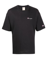 schwarzes T-Shirt mit einem Rundhalsausschnitt von Champion