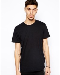 schwarzes T-Shirt mit einem Rundhalsausschnitt von Cheap Monday