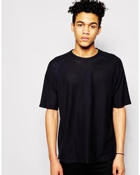 schwarzes T-Shirt mit einem Rundhalsausschnitt von Cheap Monday