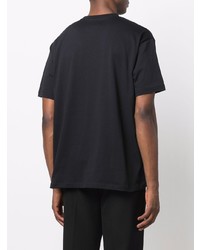 schwarzes T-Shirt mit einem Rundhalsausschnitt von Raf Simons X Fred Perry