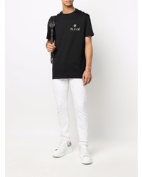 schwarzes T-Shirt mit einem Rundhalsausschnitt von Philipp Plein