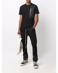 schwarzes T-Shirt mit einem Rundhalsausschnitt von Rick Owens