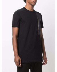 schwarzes T-Shirt mit einem Rundhalsausschnitt von Rick Owens