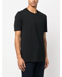 schwarzes T-Shirt mit einem Rundhalsausschnitt von Brunello Cucinelli