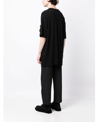 schwarzes T-Shirt mit einem Rundhalsausschnitt von Yohji Yamamoto