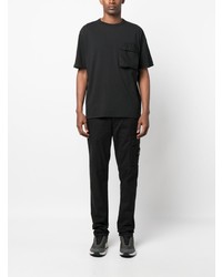 schwarzes T-Shirt mit einem Rundhalsausschnitt von Stone Island