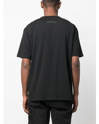 schwarzes T-Shirt mit einem Rundhalsausschnitt von Stone Island