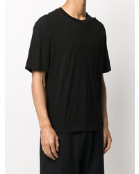 schwarzes T-Shirt mit einem Rundhalsausschnitt von Jil Sander