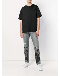 schwarzes T-Shirt mit einem Rundhalsausschnitt von Diesel Black Gold