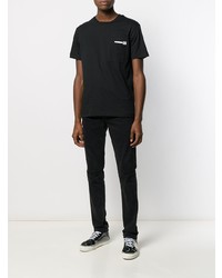 schwarzes T-Shirt mit einem Rundhalsausschnitt von Les Hommes Urban