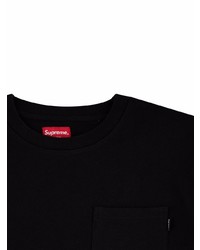 schwarzes T-Shirt mit einem Rundhalsausschnitt von Supreme