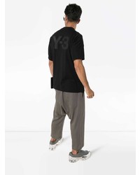 schwarzes T-Shirt mit einem Rundhalsausschnitt von Y-3