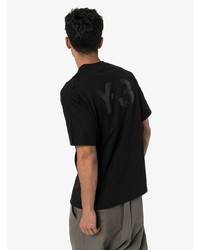 schwarzes T-Shirt mit einem Rundhalsausschnitt von Y-3