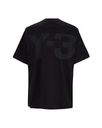 schwarzes T-Shirt mit einem Rundhalsausschnitt von Y-3