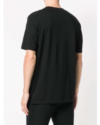 schwarzes T-Shirt mit einem Rundhalsausschnitt von Jil Sander