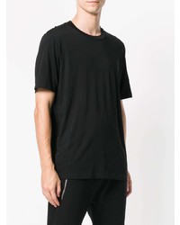 schwarzes T-Shirt mit einem Rundhalsausschnitt von Jil Sander