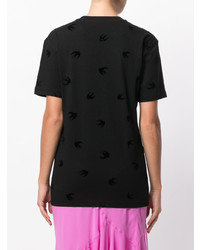 schwarzes T-Shirt mit einem Rundhalsausschnitt von McQ Alexander McQueen