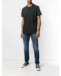 schwarzes T-Shirt mit einem Rundhalsausschnitt von Diesel