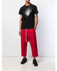 schwarzes T-Shirt mit einem Rundhalsausschnitt von Rick Owens