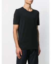 schwarzes T-Shirt mit einem Rundhalsausschnitt von Maison Margiela