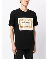 schwarzes T-Shirt mit einem Rundhalsausschnitt von Nahmias