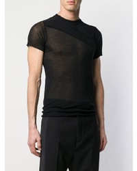 schwarzes T-Shirt mit einem Rundhalsausschnitt von Rick Owens