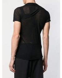 schwarzes T-Shirt mit einem Rundhalsausschnitt von Rick Owens