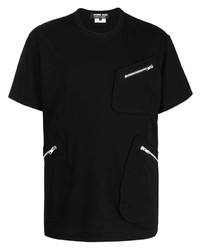 schwarzes T-Shirt mit einem Rundhalsausschnitt von Comme des Garcons Homme Deux