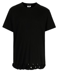 schwarzes T-Shirt mit einem Rundhalsausschnitt von Comme Des Garcons Homme Plus