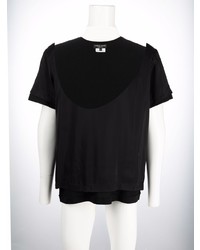 schwarzes T-Shirt mit einem Rundhalsausschnitt von Comme Des Garcons Homme Plus