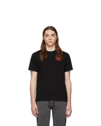 schwarzes T-Shirt mit einem Rundhalsausschnitt von Comme Des Garcons Play