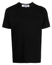 schwarzes T-Shirt mit einem Rundhalsausschnitt von Comme Des Garcons Play