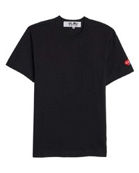 schwarzes T-Shirt mit einem Rundhalsausschnitt von Comme Des Garcons Play