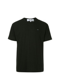 schwarzes T-Shirt mit einem Rundhalsausschnitt von Comme Des Garcons Play