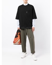 schwarzes T-Shirt mit einem Rundhalsausschnitt von Comme des Garcons Homme