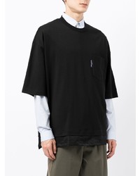 schwarzes T-Shirt mit einem Rundhalsausschnitt von Comme des Garcons Homme